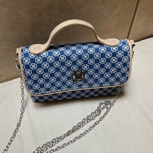 DOMINIE Mini Satchel Top Handle Audrey After Five Monogram Blue White Sapphire